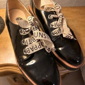 Zara Woman Sz 42 Black Patent Loafer